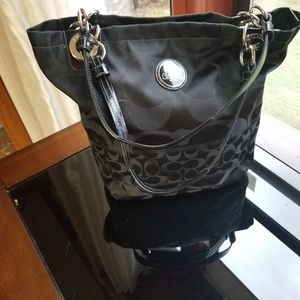 Coach canvas logo tote
